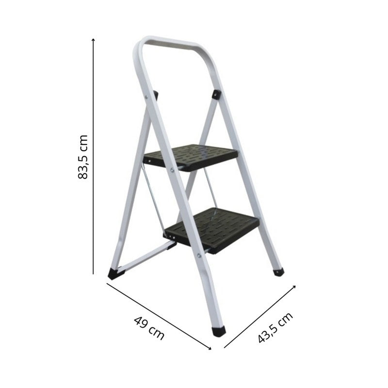 Scaletta pieghevole in Acciaio a 2 gradini - Nero e bianco by CeramicStore | Lo specialista del tuo bagno