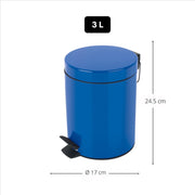 Pattumiera a pedale da 3L in Acciaio modello Sydney - Blu by CeramicStore | Lo specialista del tuo bagno