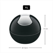 Pattumiera da 1L con coperchio basculante rimovibile modello Bowl - Nero Lucido by CeramicStore | Lo specialista del tuo bagno