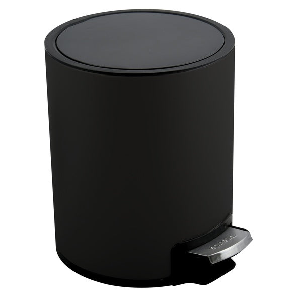 Pattumiera a pedale da 3L modello Riku in Acciaio Inox - Nero Opaco by CeramicStore | Lo specialista del tuo bagno