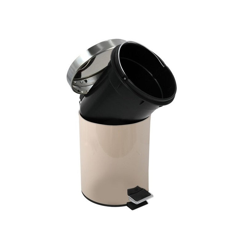 Pattumiera a pedale modello Unis da 3L in Acciaio Inox - Beige by CeramicStore | Lo specialista del tuo bagno