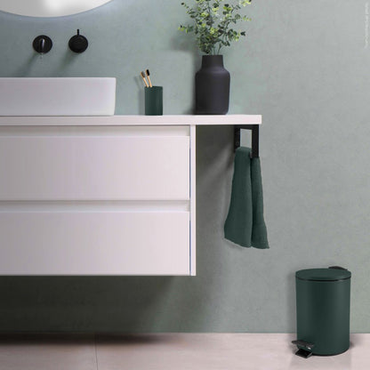 Pattumiera a pedale 3L in Acciaio modello Adelar - Verde Scuro Opaco by CeramicStore | Lo specialista del tuo bagno