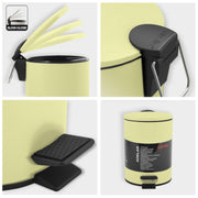 Pattumiera a pedale 3L in Acciaio modello Adelar - Giallo Opaco by CeramicStore | Lo specialista del tuo bagno