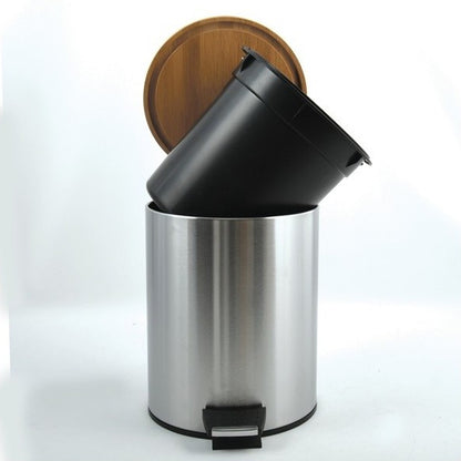 Pattumiera a pedale 3L in Acciaio e Bambà¹ modello Adonis - Spazzolato by CeramicStore | Lo specialista del tuo bagno