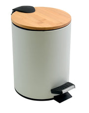 Pattumiera a pedale 3L in Acciaio e Bambà¹ modello Adonis - Bianco by CeramicStore | Lo specialista del tuo bagno