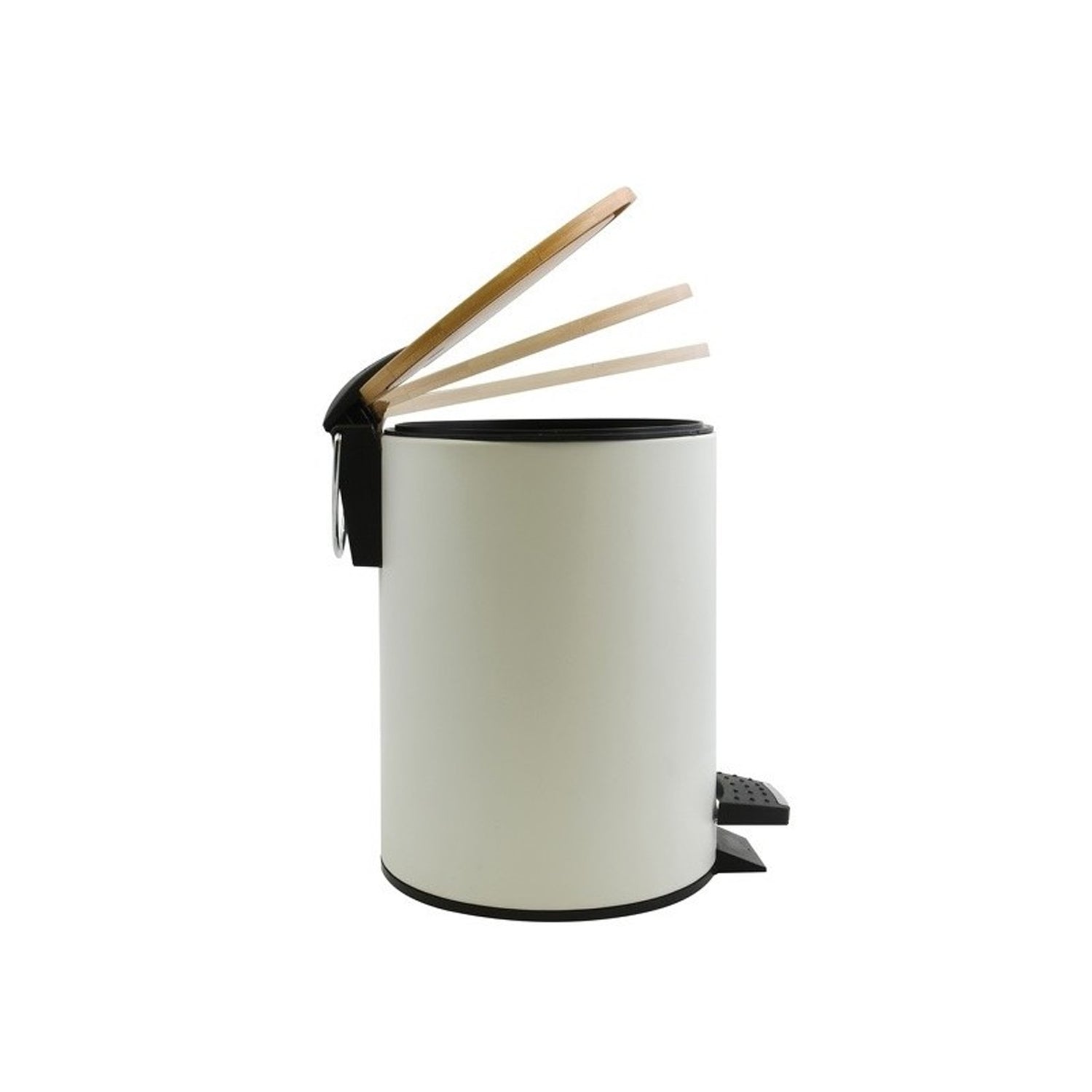 Pattumiera a pedale 3L in Acciaio e Bambà¹ modello Adonis - Bianco by CeramicStore | Lo specialista del tuo bagno