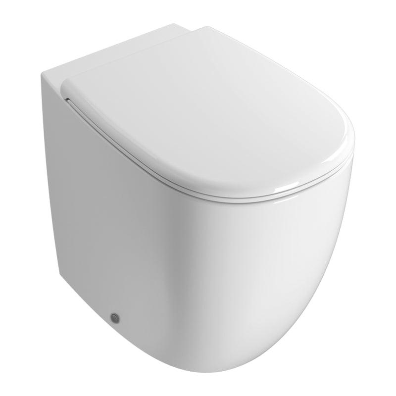 Sanitari filo parete senza brida Globo serie Daily 53x35xH43 cm con copriwater incluso - Bianco Lucido