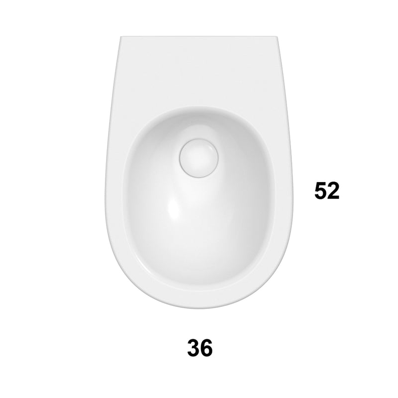 Bidet filoparete modello Grace di Globo 52x36 cm - Bianco Lucido