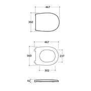 Sanitari Filoparete senza brida 52x36 modello Grace di Ceramica Globo con sedile incluso - Bianco Lucido