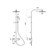 Colonna Doccia Squadrata soffione quadrato 25x25 cm in acciaio inox ultra slim e miscelatore integrato by CeramicStore | Lo specialista del tuo bagno