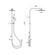 Colonna Doccia Squadrata soffione quadrato 25x25 cm in acciaio inox ultra slim e deviatore integrato by CeramicStore | Lo specialista del tuo bagno