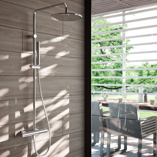 Colonna Doccia Termostatica con soffione tondo d.20 e doccia cilindrica minimale by CeramicStore | Lo specialista del tuo bagno