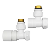 Kit valvola termostatizzabile e detentore a squadra 3/4€™€™ EK con adattatori multistrato 16x2 mm e adattatore rame - Lazzarini by CeramicStore | Lo specialista del tuo bagno