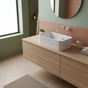 Lavabo rettangolare da appoggio Bonsai 34x19x12 cm Ceramica Globo - Bianco lucido