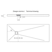 Piatto Doccia filo pavimento 100x100 H 2,5 cm Easy effetto ardesia con Bordo - Antracite by CeramicStore | Lo specialista del tuo bagno