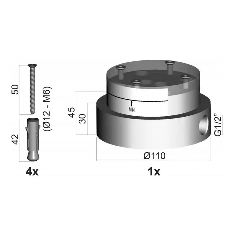 Base per il fissaggio a pavimento di miscelatori vasca da terra artt. 031-032 Paffoni by CeramicStore | Lo specialista del tuo bagno