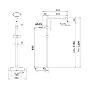 Colonna doccia nichel opaco orientabile con soffione quadro, doccino e deviatore incorporato MX3C by CeramicStore | Lo specialista del tuo bagno
