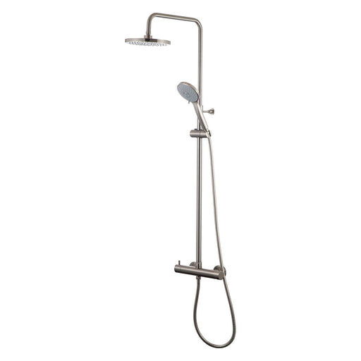 Colonna doccia nichel spazzolato orientabile con soffione, doccino e miscelatore MX3C by CeramicStore | Lo specialista del tuo bagno