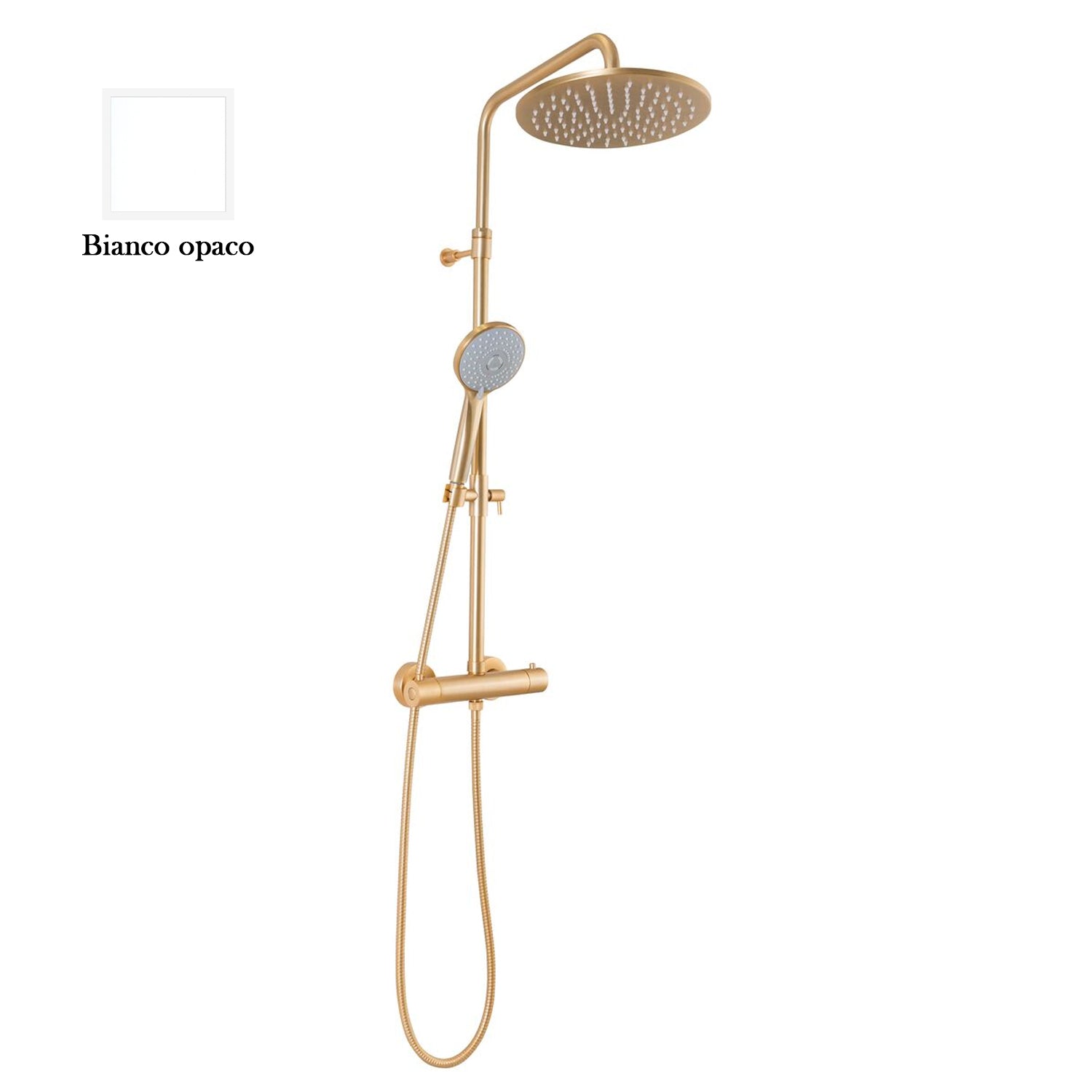 Colonna doccia bianco orientabile con soffione, doccino e termostatico TM3C by CeramicStore | Lo specialista del tuo bagno
