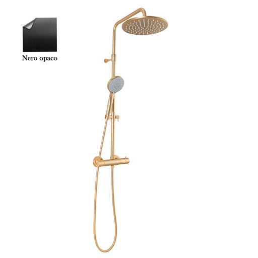 Colonna doccia nero orientabile con soffione, doccino e termostatico TM3C by CeramicStore | Lo specialista del tuo bagno