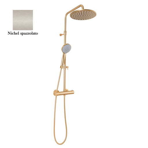 Colonna doccia nichel orientabile con soffione, doccino e termostatico TM3C by CeramicStore | Lo specialista del tuo bagno