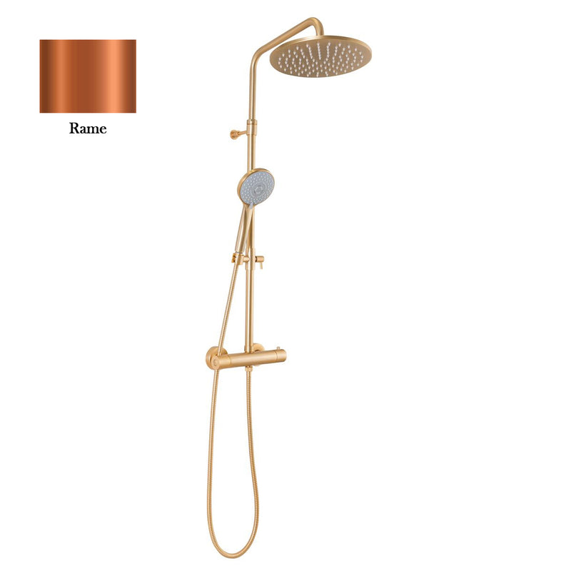 Colonna doccia rame orientabile con soffione, doccino e deviatore incorporato MX3C by CeramicStore | Lo specialista del tuo bagno