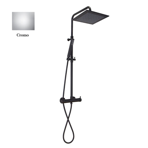 Colonna doccia cromo orientabile con soffione quadro, doccino e deviatore incorporato MX3C by CeramicStore | Lo specialista del tuo bagno