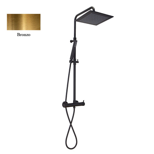Colonna doccia bronzo orientabile con soffione quadro, doccino e deviatore incorporato MX3C by CeramicStore | Lo specialista del tuo bagno