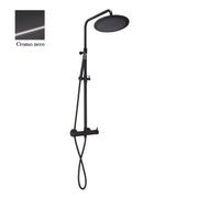 Colonna doccia cromo nero orientabile con soffione tondo, doccino e termostatico TM3C by CeramicStore | Lo specialista del tuo bagno
