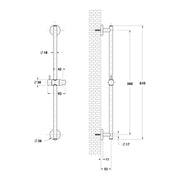 Saliscendi Stilo 18mm con doccia Artist e flessibile nero by CeramicStore | Lo specialista del tuo bagno