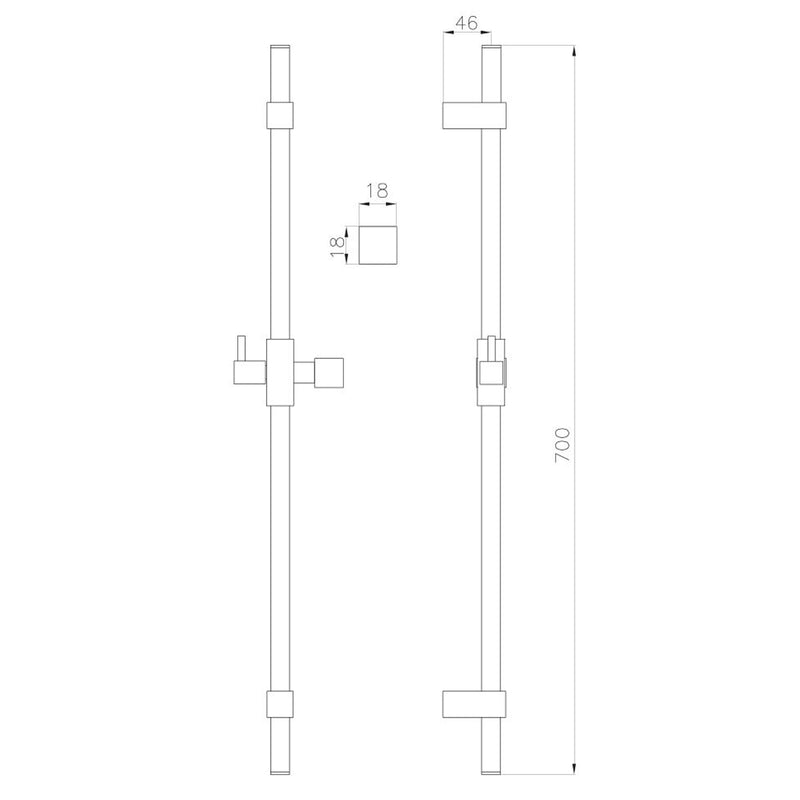 Saliscendi Glamour in ottone 18x18mm con doccia e flessibile by CeramicStore | Lo specialista del tuo bagno