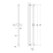 Saliscendi Design in acciaio 22x22mm con portasapone e doccia Trendy by CeramicStore | Lo specialista del tuo bagno