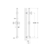 Saliscendi Rally 25mm con doccia Topazio e portasapone by CeramicStore | Lo specialista del tuo bagno