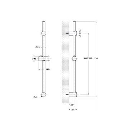 Saliscendi Rally 25mm con doccia Topazio e portasapone by CeramicStore | Lo specialista del tuo bagno