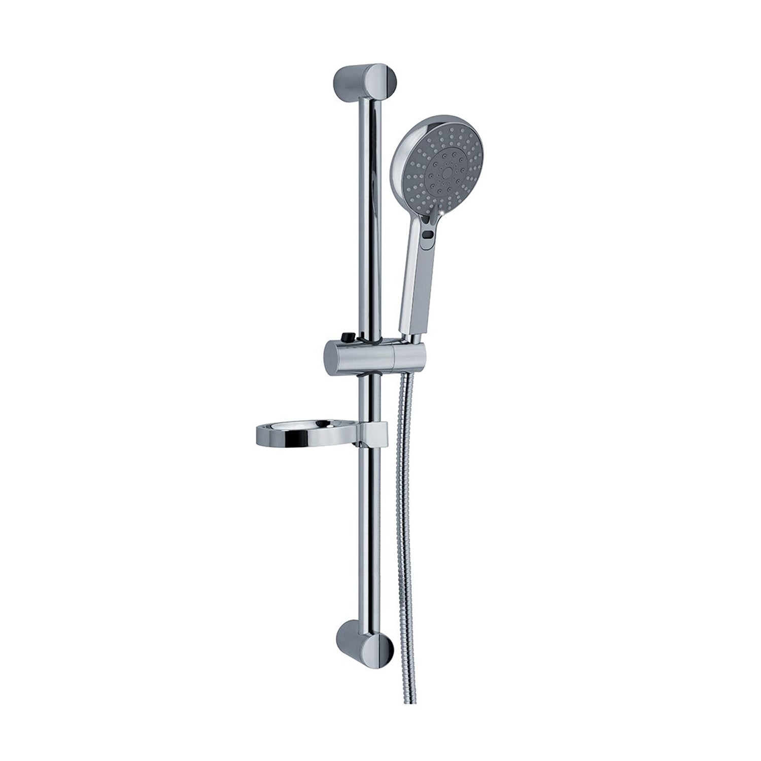 Saliscendi Firenze in acciaio 25mm con scorrevole in abs, doccia Diamante e portasapone by CeramicStore | Lo specialista del tuo bagno