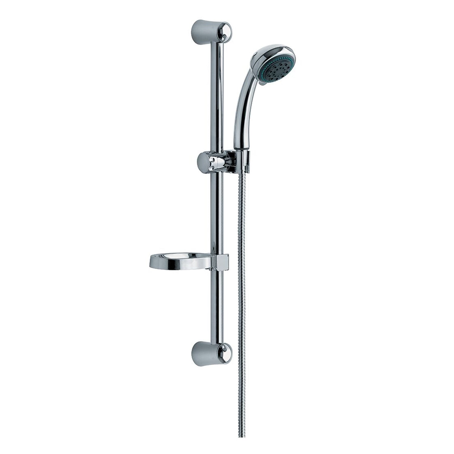 Saliscendi Rillo in acciaio 25mm con doccia Iris 3 e portasapone by CeramicStore | Lo specialista del tuo bagno