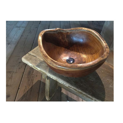 Lavandino da appoggio 'Sarong Basin' à˜ 35x18h cm by Cipi - radice di Teak