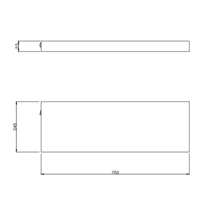 Mensola scaldante modello Segreto serie legno con colpo scaldante in ceramica 150W cm 75x24,5x5,3h Hom Warm by CeramicStore | Lo specialista del tuo bagno