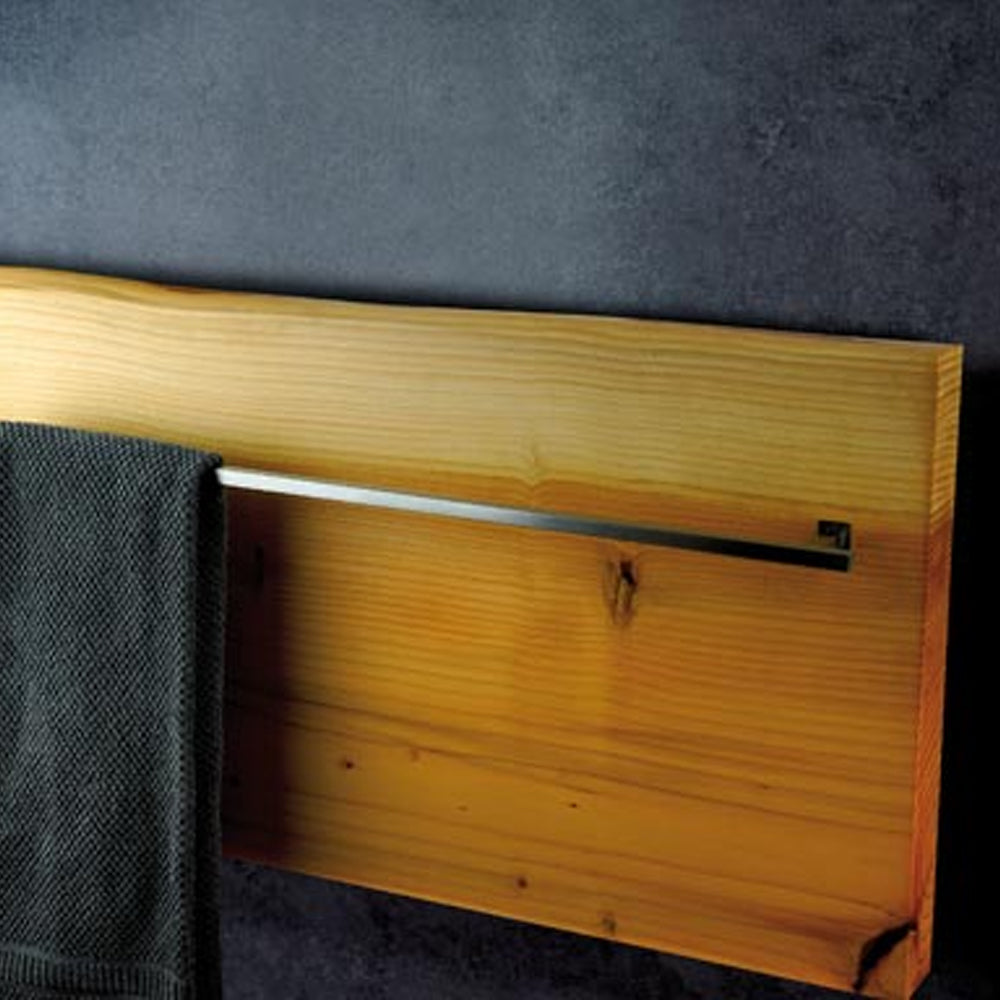 Scaldasalviette elettrico modello Xilo orizzontale 200 Watt serie legno con porta asciugamani cm 80x8x40h Hom Warm by CeramicStore | Lo specialista del tuo bagno