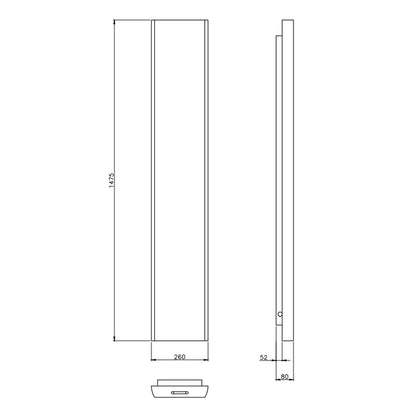 Scaldasalviette elettrico modello Xilo S 300 Watt serie legno cm 26x8x147,5h Hom Warm by CeramicStore | Lo specialista del tuo bagno