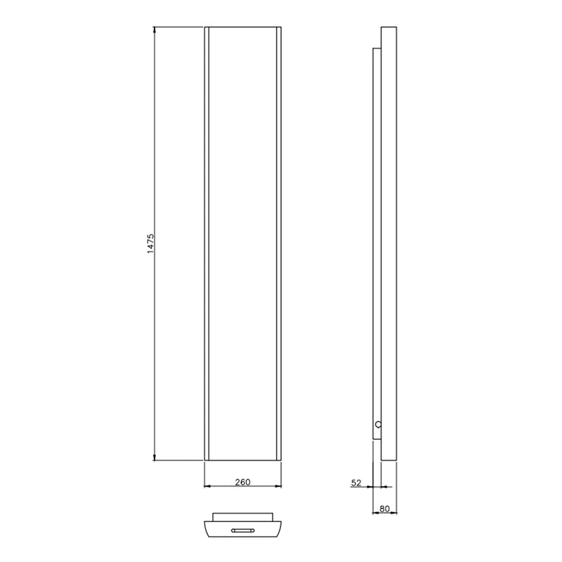 Scaldasalviette elettrico modello Xilo S 300 Watt serie legno cm 26x8x147,5h Hom Warm by CeramicStore | Lo specialista del tuo bagno