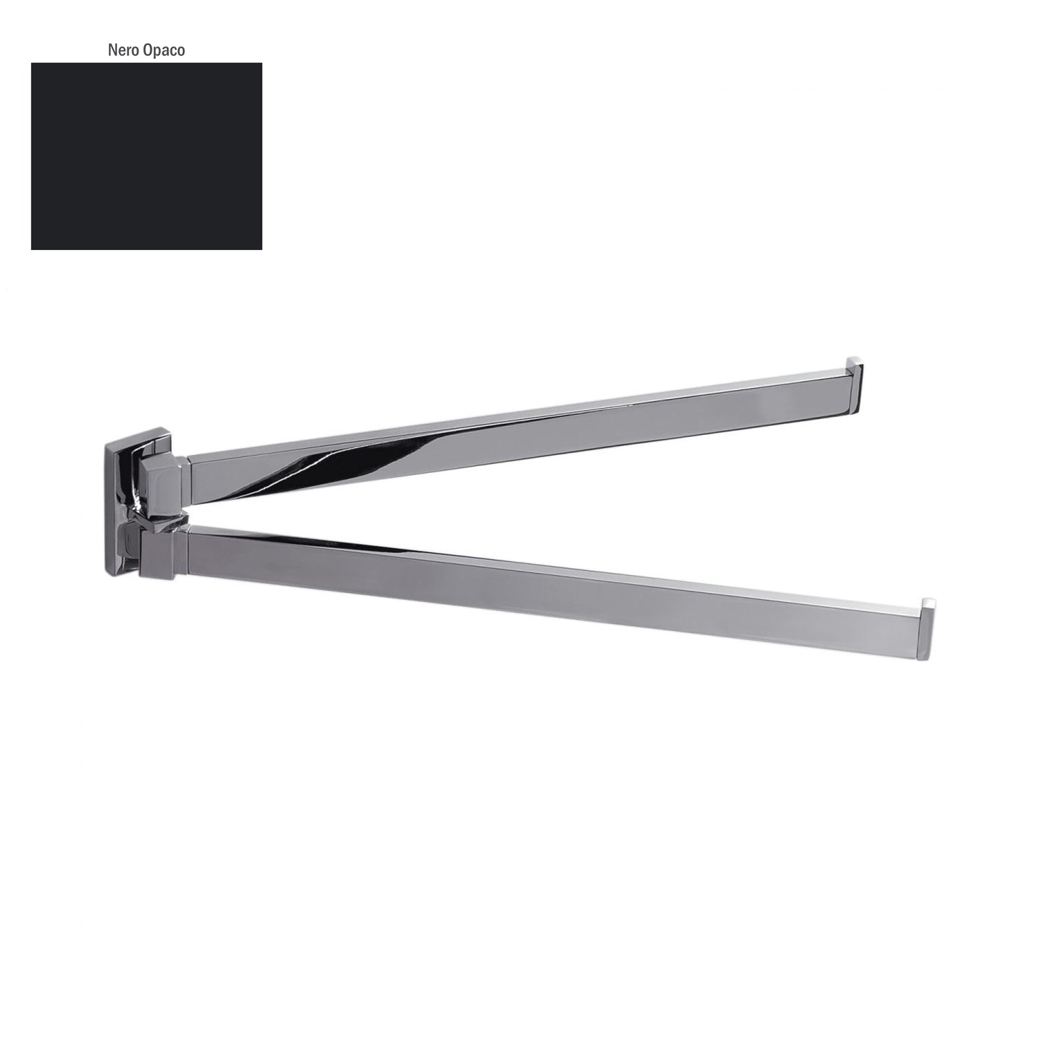 Porta salvietta doppio snodo nero opaco collezione Look di Colombo Design by CeramicStore | Lo specialista del tuo bagno