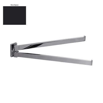 Porta salvietta doppio snodo nero opaco collezione Look di Colombo Design by CeramicStore | Lo specialista del tuo bagno