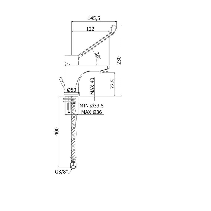 Miscelatore Lavabo con leva clinica Paffoni Red senza scarico by CeramicStore | Lo specialista del tuo bagno