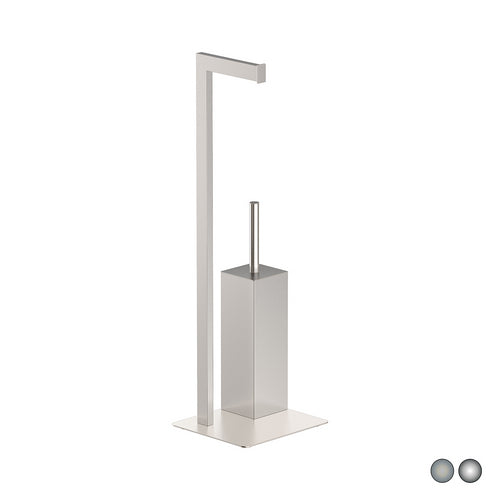 Piantana porta scopino zeus cromo cm 20 x h. 64 x 18