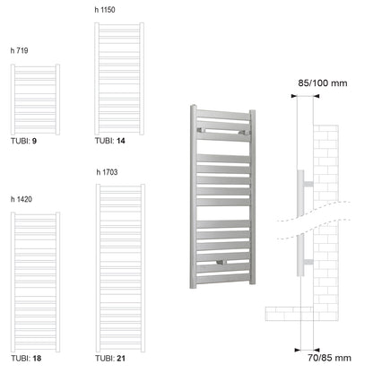 Termoarredo scaldasalviette Lazzarini Capri 1420x500 interasse 450 cromato by CeramicStore | Lo specialista del tuo bagno