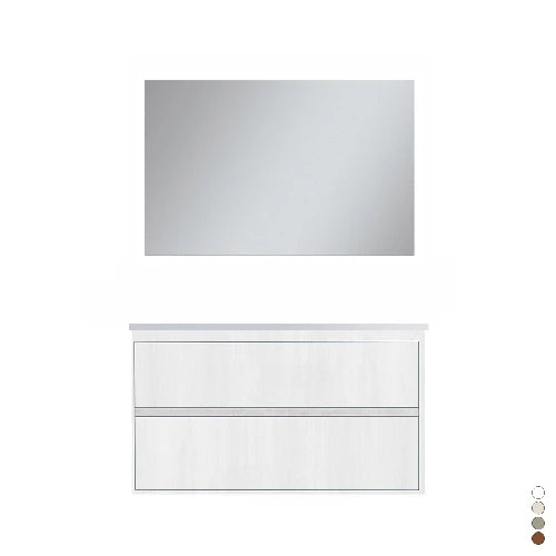Mobile bagno sospeso completo elegance l. 100 cm noce