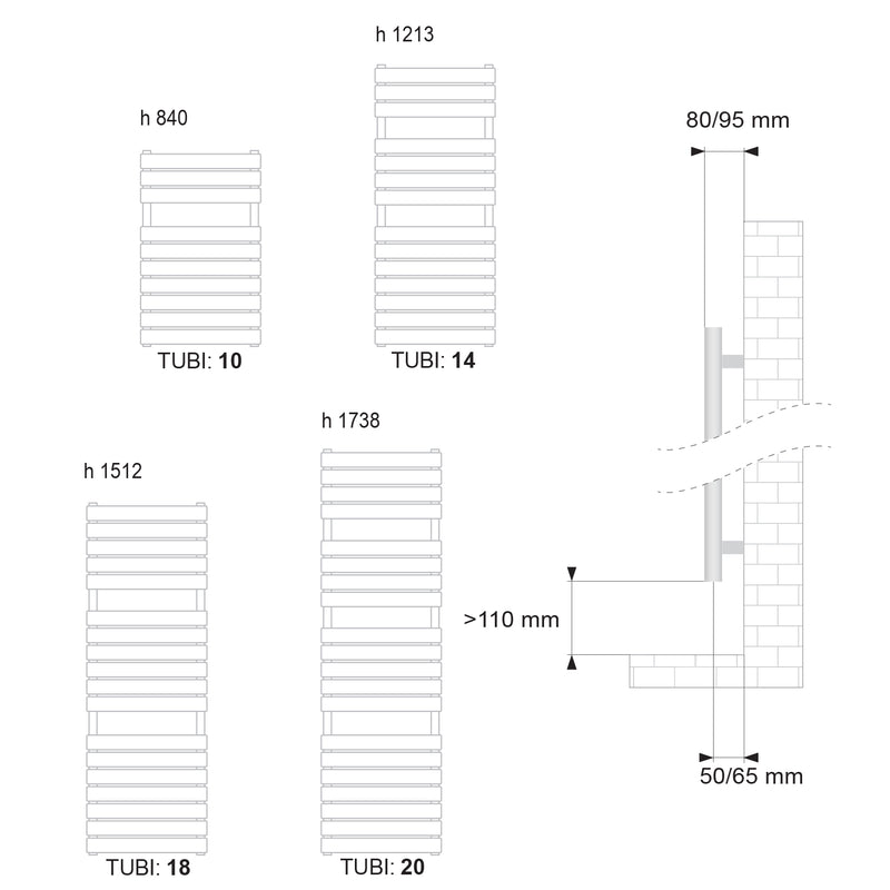 Termoarredo scaldasalviette Lazzarini Palermo 1512x500 interasse 450 cromato by CeramicStore | Lo specialista del tuo bagno
