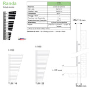 Termoarredo scaldasalviette Lazzarini Randa 1100x590 interasse 50 bianco by CeramicStore | Lo specialista del tuo bagno