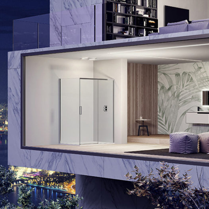 Porta doccia scorrevole sinistra cm 110 modello Lauren in cristallo temperato mm 8 by CeramicStore | Lo specialista del tuo bagno